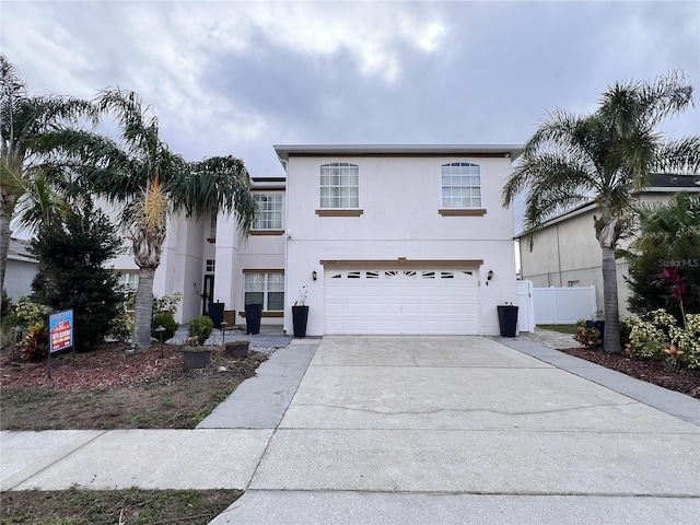 view of front of house with a garage