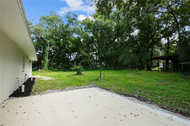 view of yard with a patio area