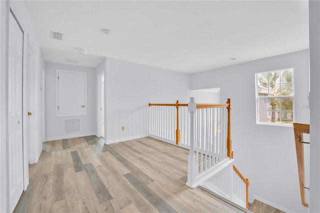 interior space with light hardwood / wood-style floors