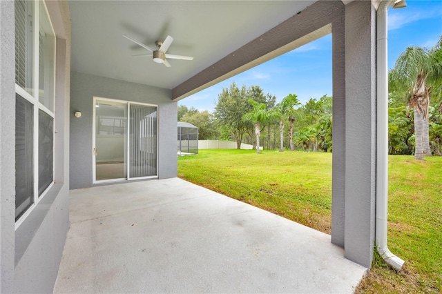 view of patio / terrace with ceiling fan