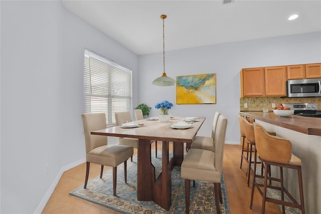 view of dining area