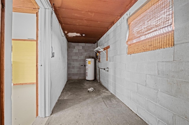 corridor featuring electric water heater