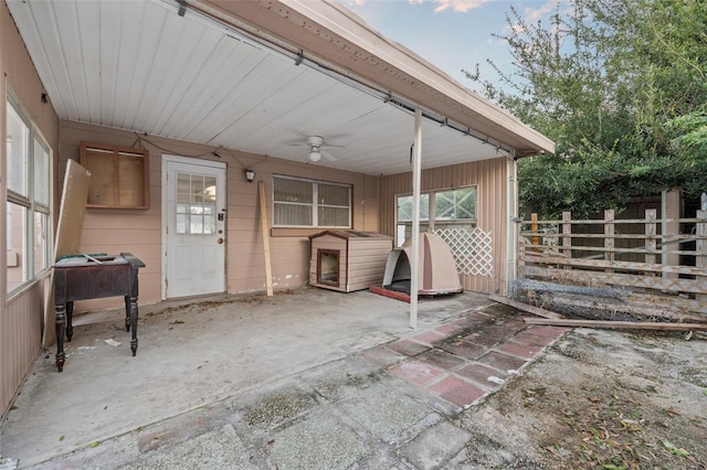 view of patio / terrace with ceiling fan