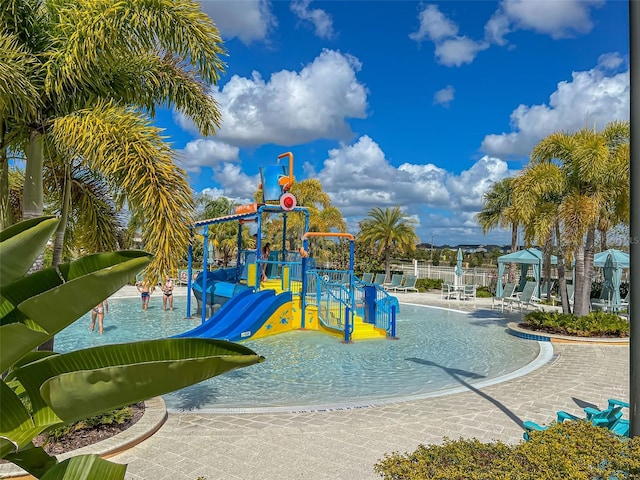 view of play area featuring a gazebo