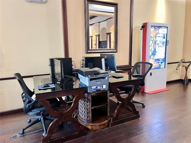 office featuring dark hardwood / wood-style flooring