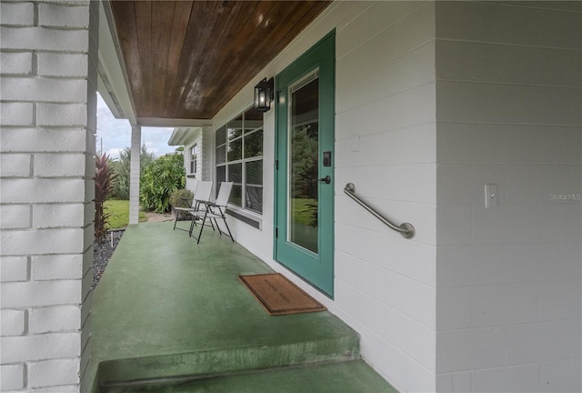 view of patio with a porch