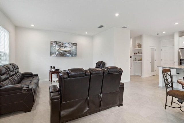 view of tiled living room