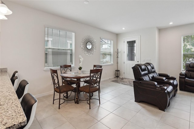 view of tiled dining area