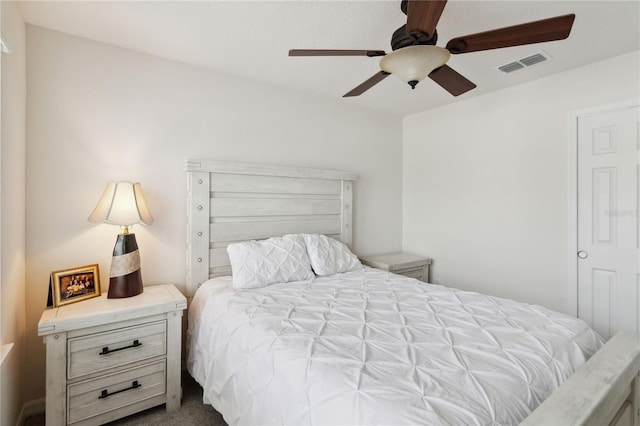 bedroom with carpet and ceiling fan