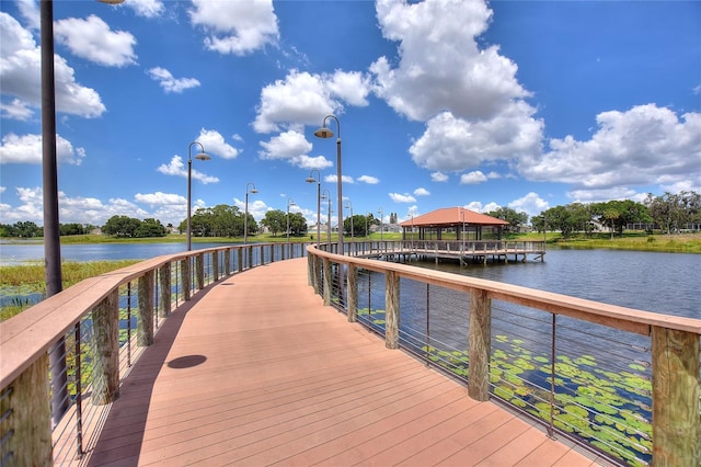 341 Navarra Ln, Davenport, FL 33837 - dock area featuring a water view and a gazebo
