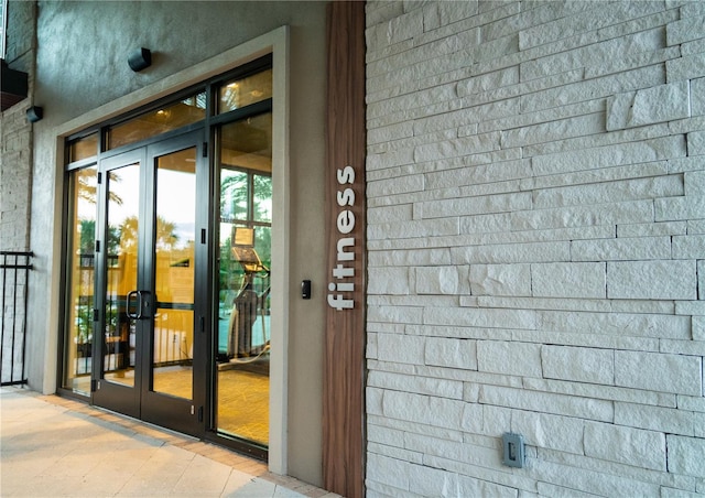 doorway to property with french doors