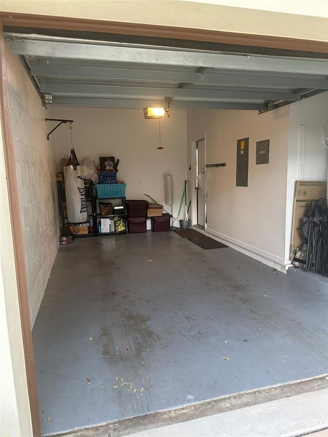 garage with electric panel