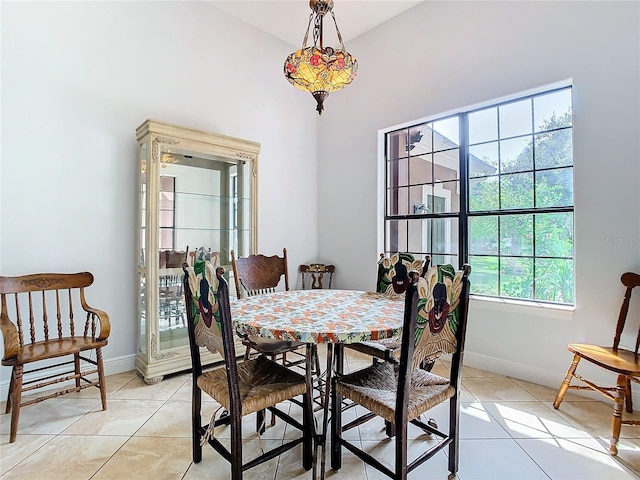 view of tiled dining area