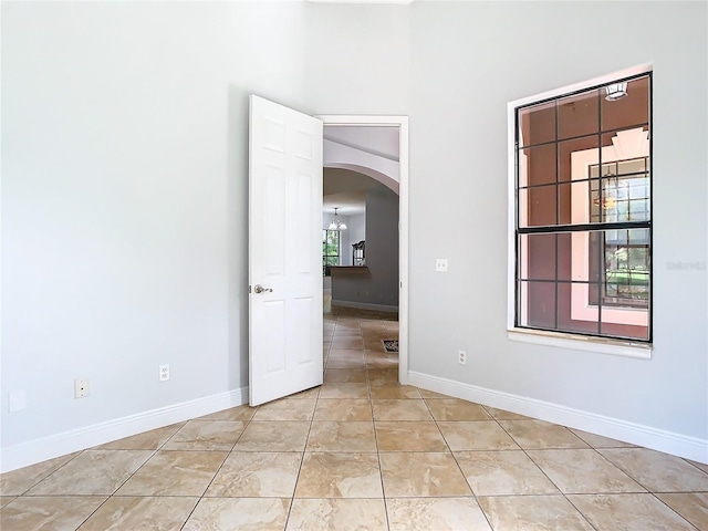 view of tiled empty room