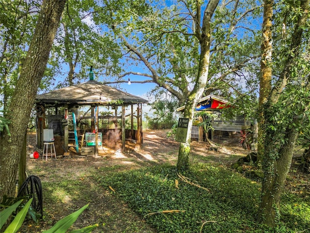 view of yard featuring a gazebo