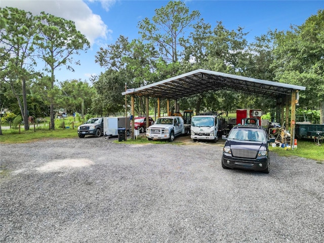 view of car parking with a carport