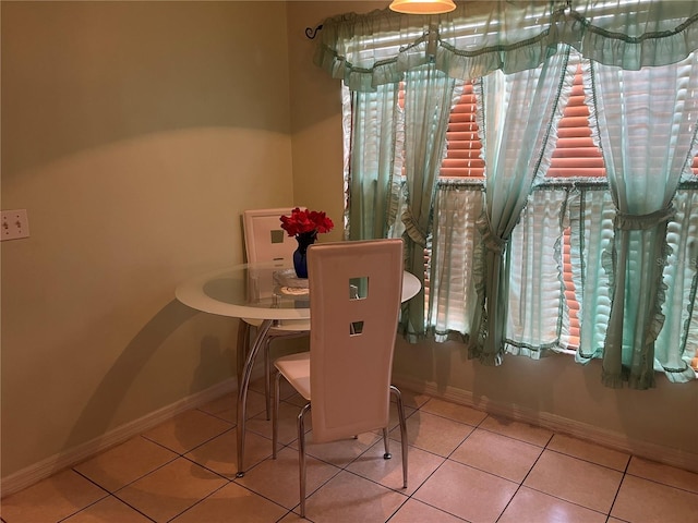 view of tiled dining area