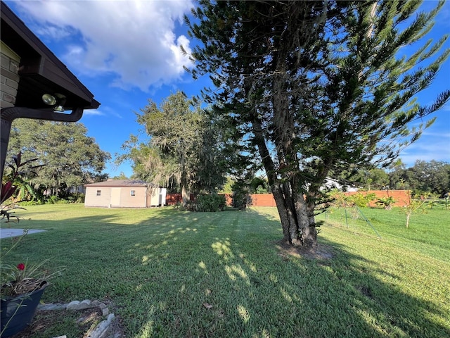 view of yard with an outdoor structure