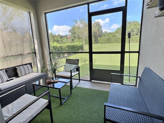 sunroom with plenty of natural light