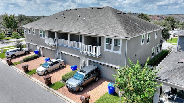 exterior space featuring a garage