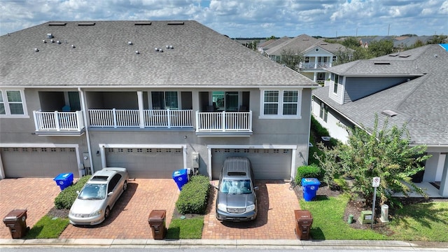 view of property featuring a garage