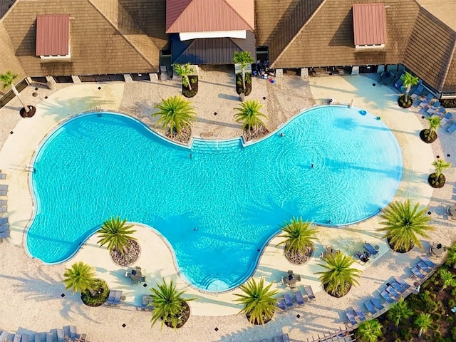 view of pool featuring a patio area