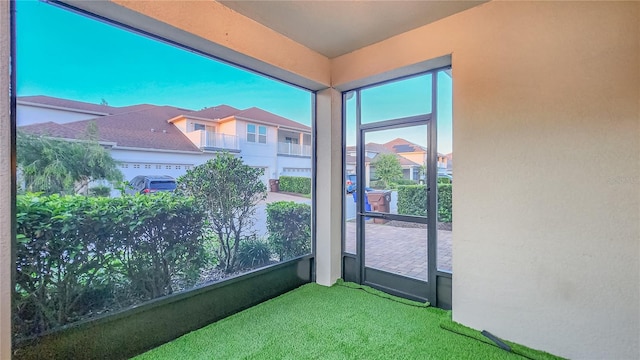 view of unfurnished sunroom