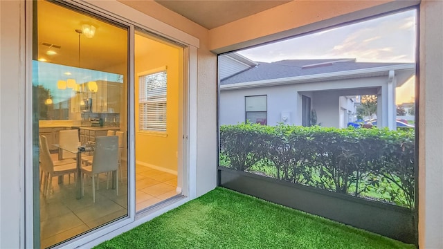 view of sunroom