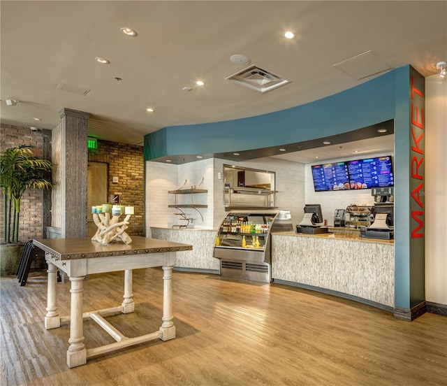 kitchen featuring hardwood / wood-style floors