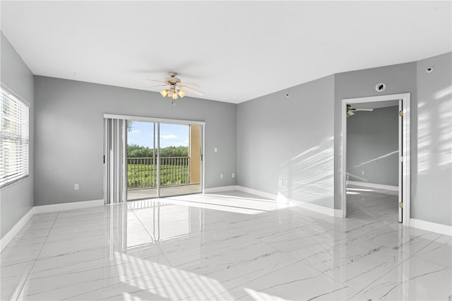 empty room with ceiling fan