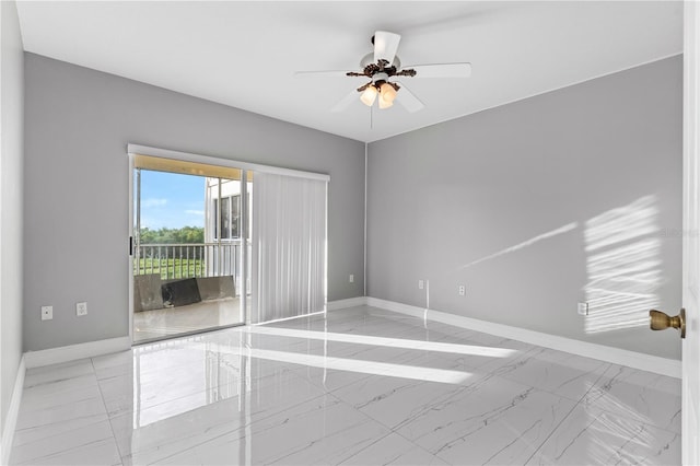 empty room with ceiling fan