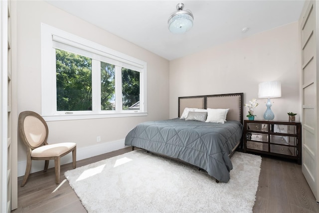 bedroom featuring wood-type flooring