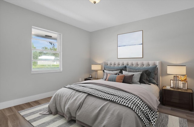 bedroom featuring light hardwood / wood-style floors