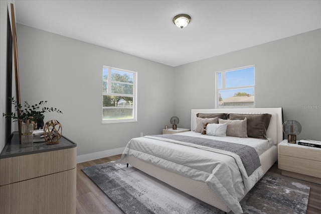 bedroom with light wood-type flooring