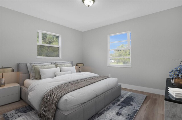 bedroom featuring hardwood / wood-style flooring