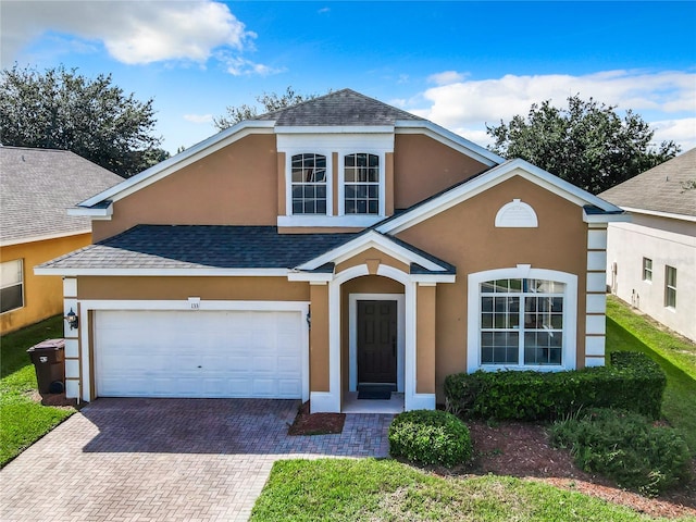 view of front property with a garage