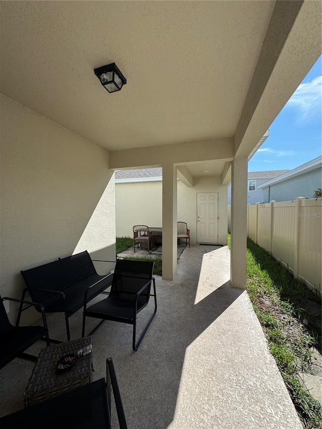 view of patio / terrace featuring an outdoor living space