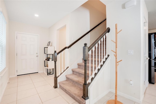 view of tiled foyer