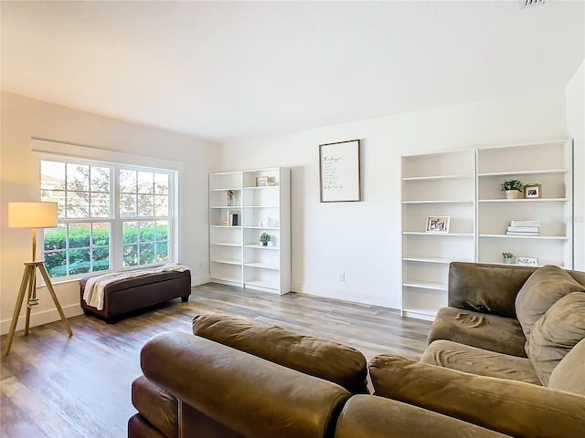 living room featuring hardwood / wood-style flooring