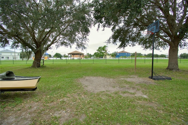 view of yard featuring a gazebo