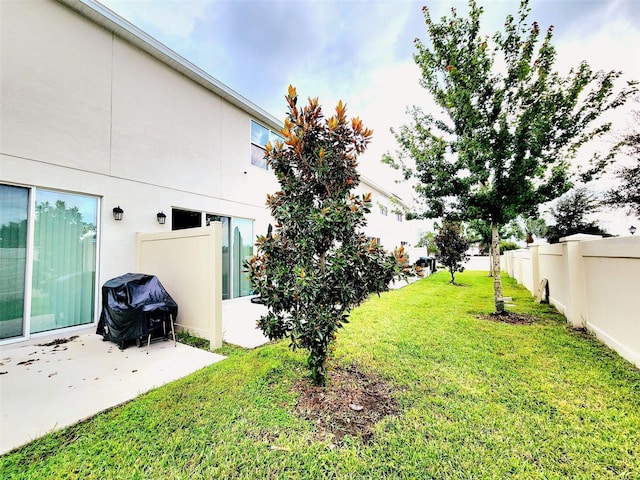 view of yard with a patio area