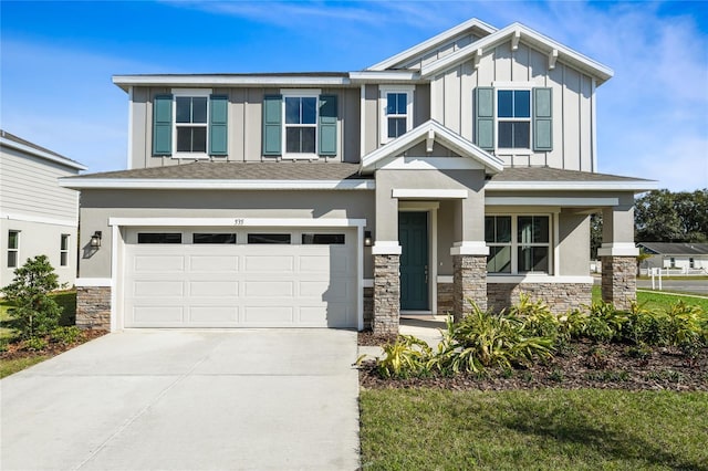 craftsman house with a garage