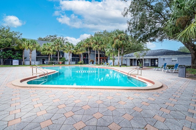 view of pool with a patio area