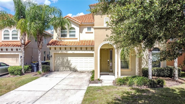 view of front of house with a garage