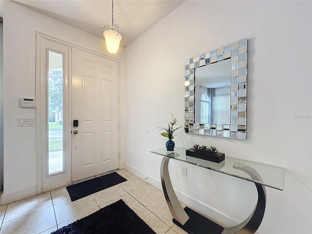 view of tiled foyer entrance