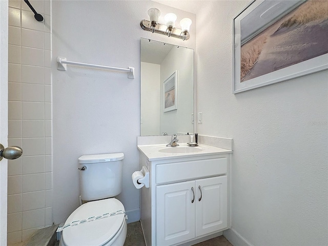 416 Orange Cosmos Blvd, Davenport, FL 33837 - full bathroom featuring toilet, a tile shower, and vanity