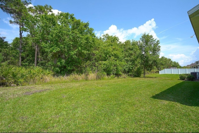 view of yard featuring cooling unit