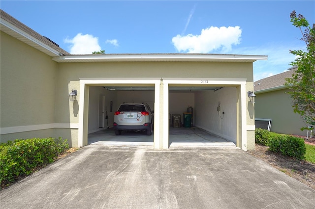 view of garage