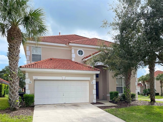 mediterranean / spanish-style house with a front lawn