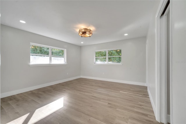 empty room featuring light hardwood / wood-style flooring